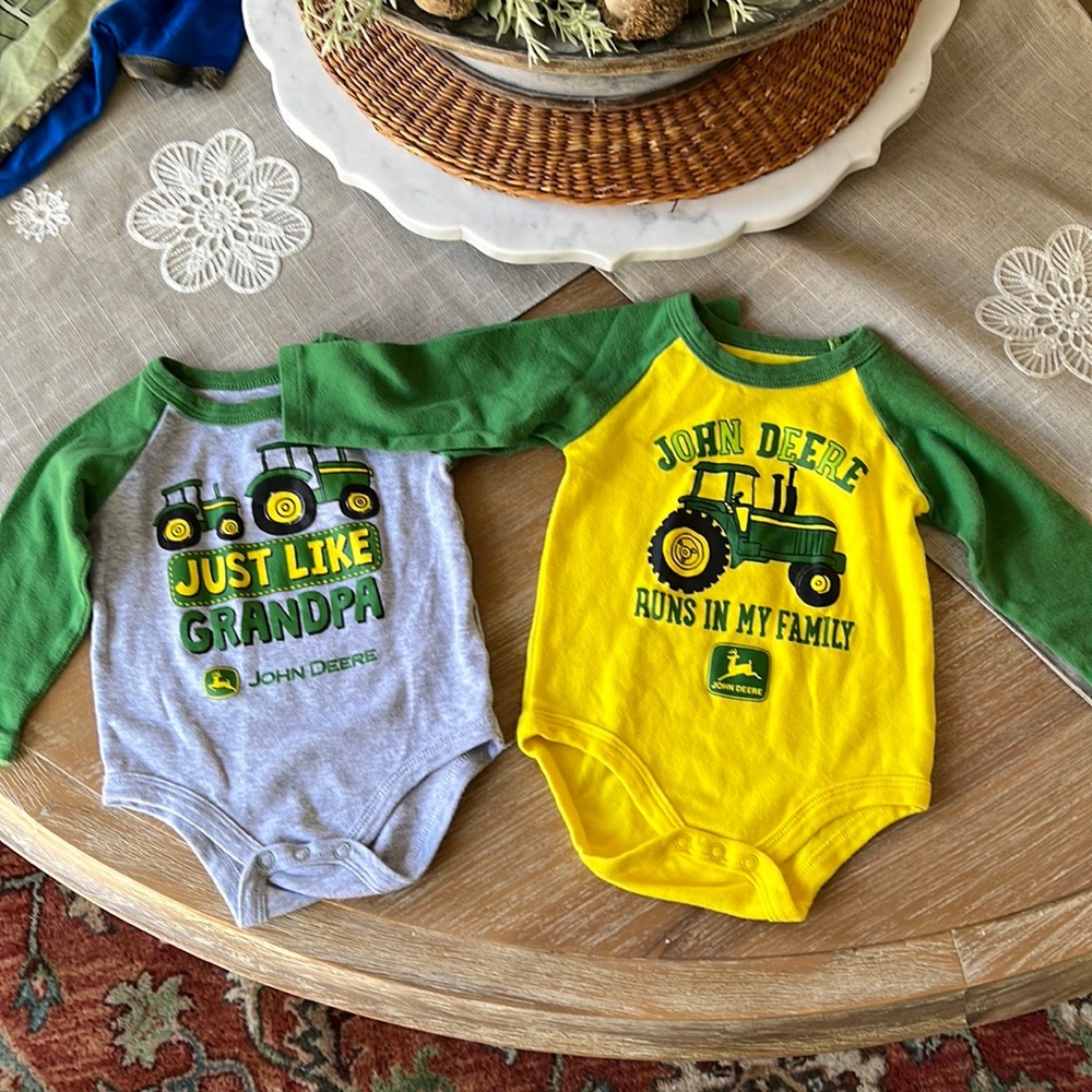 John Deere onesies (like new) - 2 pack. Perfect for your little farmer.